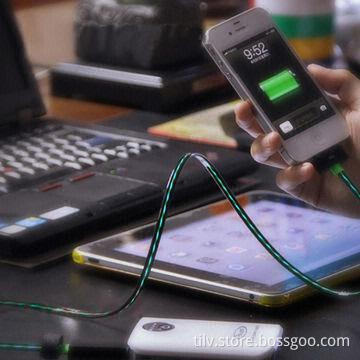 El light data cable for iPhone 4/30pin to visible flowing cables